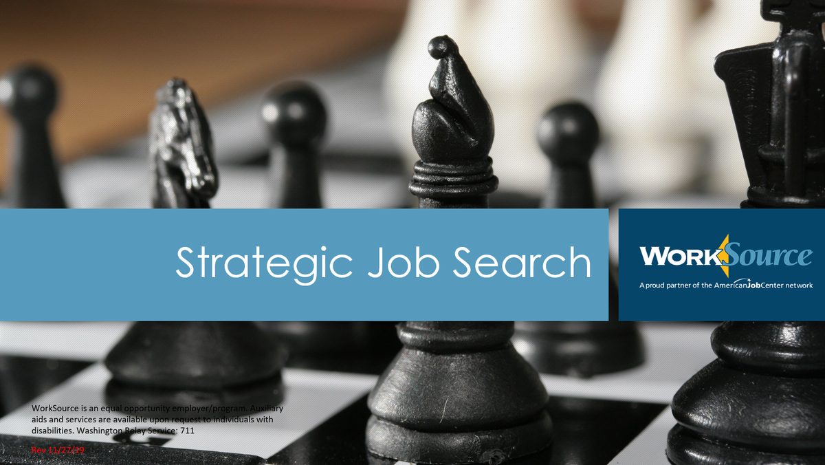 Strategic Job Search Virtual Workshop