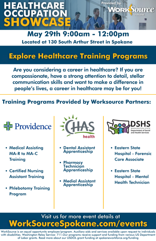 Healthcare Occupation Showcase – WorkSource Spokane